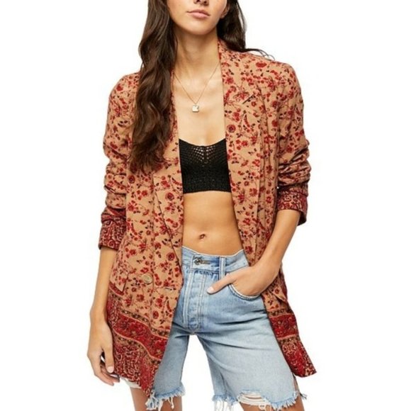 Free People Jackets & Blazers - NEW Free People Bellflower Blazer Tobacco XS